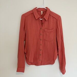 Pilcro Anthropologie Gauzy Button Down Shirt XS